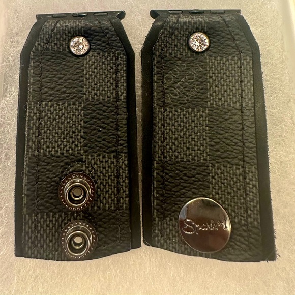 Upcycled LV Damier Graphite Apple Watchband - Picture 1 of 3